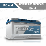 Аккумулятор автомобильный GLADIATOR Dynamic 100 А.ч. 840А прямая полярность 353x175x190