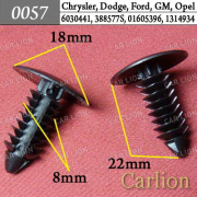Автомобильный крепёж клипса Chrysler, Dodge, Ford, GM, Opel (0057) 6030441, 388577S, W705589S300, 01605396, 15958694, 1314934