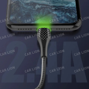 Кабель iPhone Lightning LDNIO LS521 1m/2.4A LED-подсветка медь:86 жил/серый LD_B4531