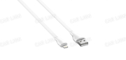 Кабель iPhone Lightning LDNIO LS553 (3 метра) 2.1A плоский медь:152 жил/белый LD_C3834