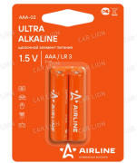 Батарейки LR03/AAA щелочные 2 шт. блистер (мизинчиковые) (AAA-02) AIRLINE