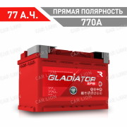 Аккумулятор автомобильный GLADIATOR EFB 77 А.ч. 770А прямая полярность 276x175x190