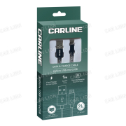 Кабель USB/micro USB, (1м.), (2,1А.) тканевая оплетка CARLINE CAB03121