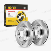 Диск тормозной передний  HÖFER HF 130 287  Logan (04-), Largus (12-) вентелируемый перфорированый, 259x20 мм