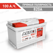 Аккумулятор автомобильный Актех 100 А.ч.  820А прямая полярность 353x175x190