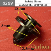 Автомобильный крепёж клипса (0209) Renault, Toyota (0155310501, 0155309611, 9046708185