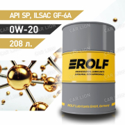 Моторное масло Рольф(ROLF) Professional 0W20 ILSAC GF-6A API SP Dexos Синтетическое 208л.