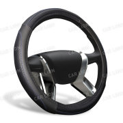 Оплетка AZARD STELS Leather M 38см. вставки Карбон + синяя прострочка, черный OPLA0150