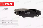 Колодки тормозные перед 2.1.690 (к-т4шт) (581014LA00 581011RA05 581011RA00) HYUNDAI Solaris, Solaris 2017-, i20; KIA Rio III/IV, Picanto (TA)