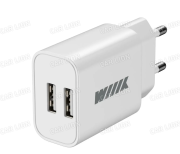 Зарядное устройство (сетевое 220V) WIIIX 2USB-порта 2.4A 12Вт белый, UNN-1-2-01 11749