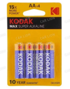 Батарейка (пальчиковая) KODAK LR6/4BL  AA  Alkaline  (мин 4 шт)