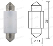 Светодиод 12V T11x36 S8,5 Ganbus Ceramic (12-30V) WHITE CAN АВТОСВЕТ 301078
