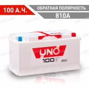 Аккумулятор автомобильный UNO 100 А.ч.  810А обратная полярность 353x175x190
