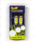 Светодиод T11 WHITE 12V 6 SMD S8.5х36 (5730) (салон, номерн. знак) 2шт. ULTRA (6851) А-36
