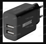 Зарядное устройство (сетевое 220V) WIIIX 2USB 12Вт 2.4А черный, UNN-1-2-03 11757