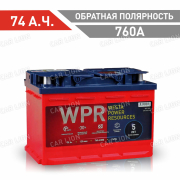 Аккумулятор автомобильный WPR  74 А.ч  760А обратная полярность  276х175х190