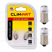 Светодиод Clim Art T8 BA9s 12V, 2LED, (T4W) габарит (к-т 2шт.) CLA00506