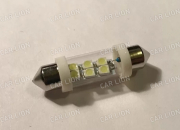 Светодиод T11 WHITE 12V 6 SMD S8.5х36/38 (3528) (салон, номерн. знак) (мин. 10шт) (3362)