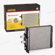 Радиатор отопителя алюминиевый паяный Hofer HF730 239 ВАЗ 2170 Приора  с кондиционером Panasonic 