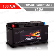 Аккумулятор автомобильный Fire Ball 100 А.ч.  810А прямая полярность 353x175x190