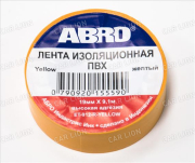 Изолента ABRO (жёлтая) 19мм х 9,1м   ET-912-18-10-YLW-RW