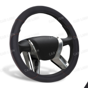 Оплетка AZARD PLAID Leather M 38см. вставки Карбон + красная прострочка, черный OPLA0160