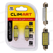 Светодиод Clim Art T11 SV8.5 12V, 33LED, салон. (C5W/41мм.) (к-т 2шт.) CLA00507