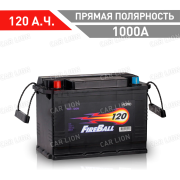 Аккумулятор автомобильный Fire Ball 120 А.ч. 1000А прямая полярность 353x175x190