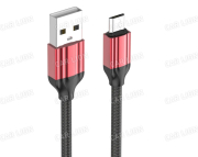 Кабель Micro USB LDNIO LS431 (1 метр/2.4A медь:120 жил/Red нейлоновая оплетка LD_B4632